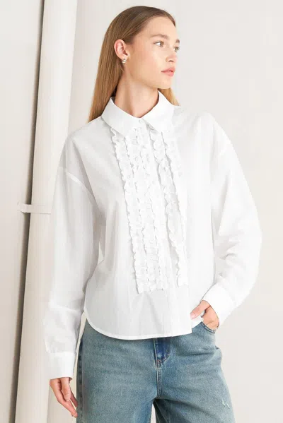 Truedames Modern Muse Woven Top In White