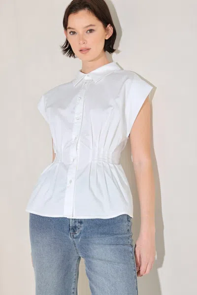 Truedames Modern Poise Woven Top In White