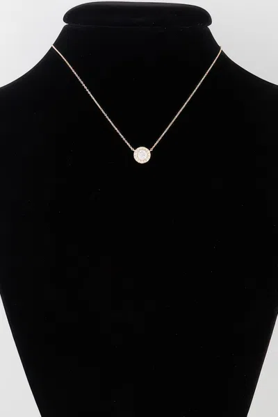 Truedames Modern Rhinestone Pendant Necklace In Gold