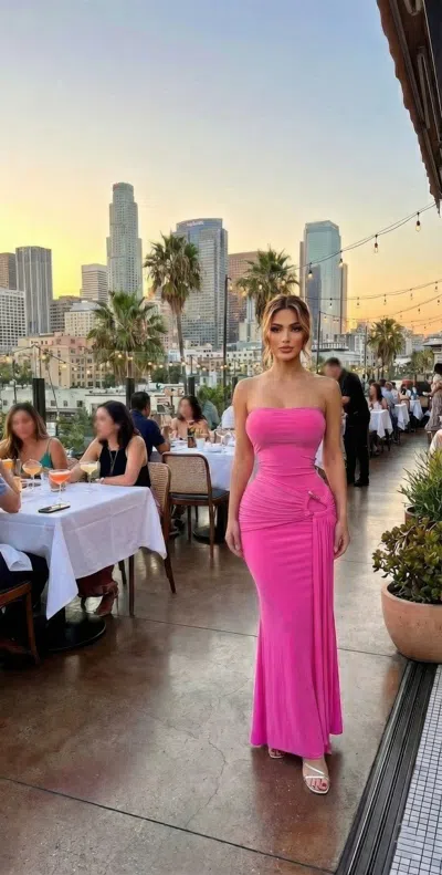 Truedames Modern Take On Draped Grecian Styles Maxi Dress In Multi