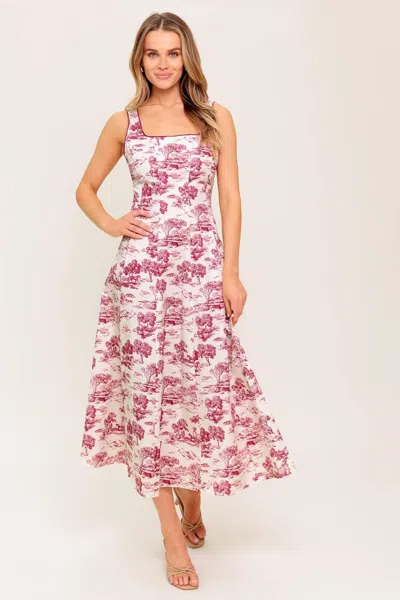 Truedames Mojito Mood Berry Woven Midi Dress In Multi