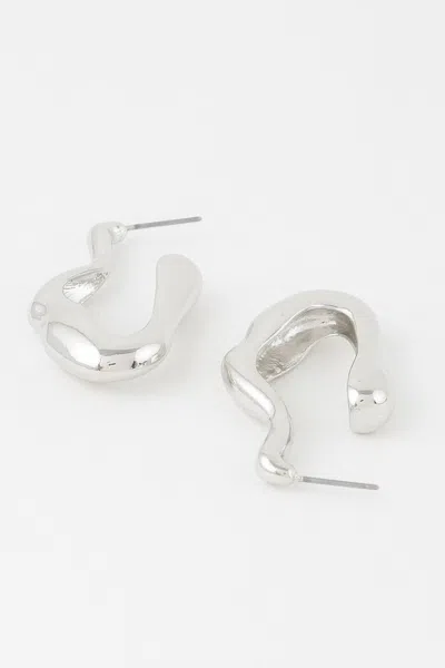 Truedames Molten Hoop Earrings In Silver