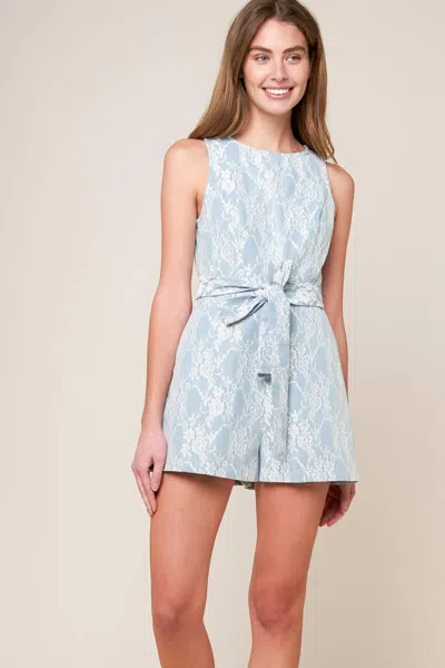 Truedames Moment Maker Denim Blue Woven Romper