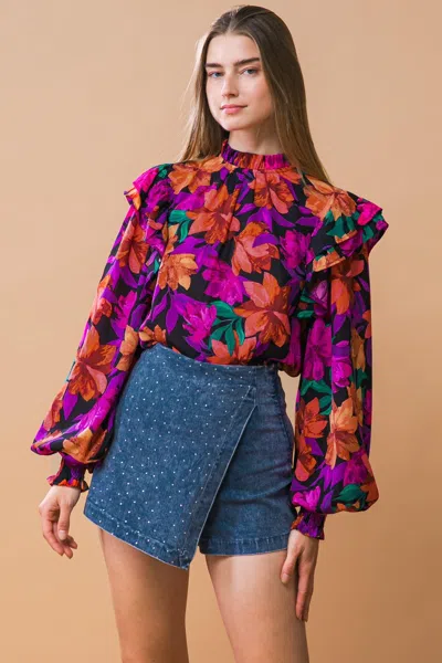 Truedames Moody Sweetie Woven Top In Multi