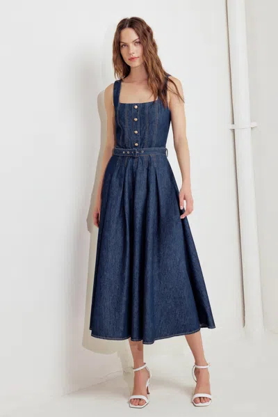 Truedames Moonlight Serenade Denim Midi Dress In Blue
