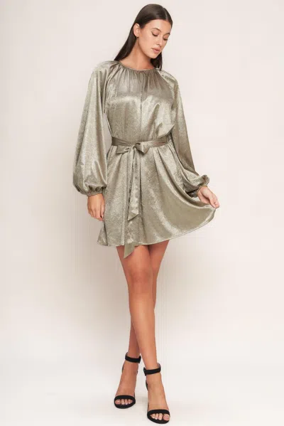 Truedames Moonrise Haze Woven Mini Dress In Gray