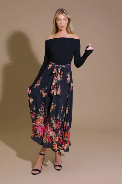 Truedames Morning Song Sweater Woven Midi Dress In Black