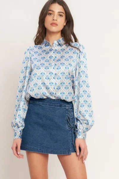 Truedames Moroccan Muse Pink Woven Top In White