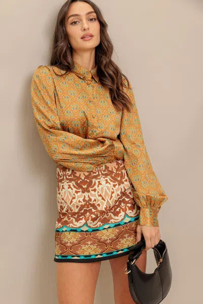 Truedames Moroccan Muse Woven Top In Brown