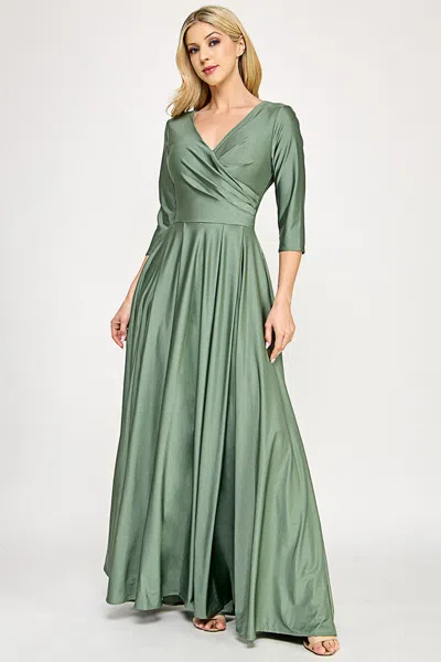 Truedames Mother Of The Bride Dress 3/4 Sleeve A-line Gown In Green