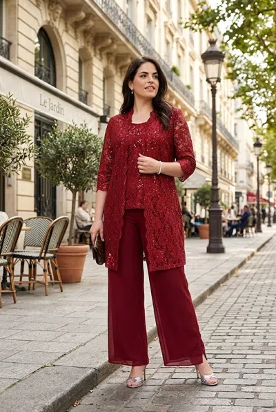 Truedames Mother Of The Bride Jacket Pant Suit In White