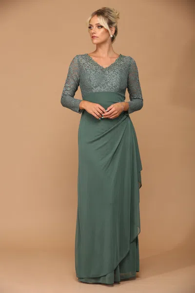 Truedames Mother Of The Bride Lace Long Gown In Green