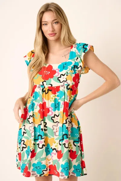 Truedames Multi Color Flower Print Babydoll Dress