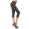 Truedames Multi-color Print, Cropped Capri Leggings In Black