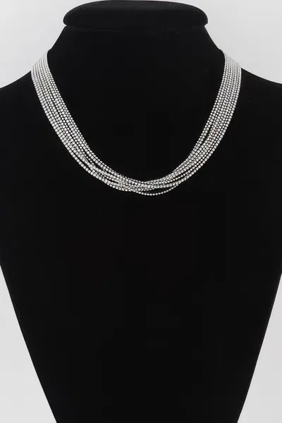 Truedames Multi Cubic Rhinestone Necklace In Metallic
