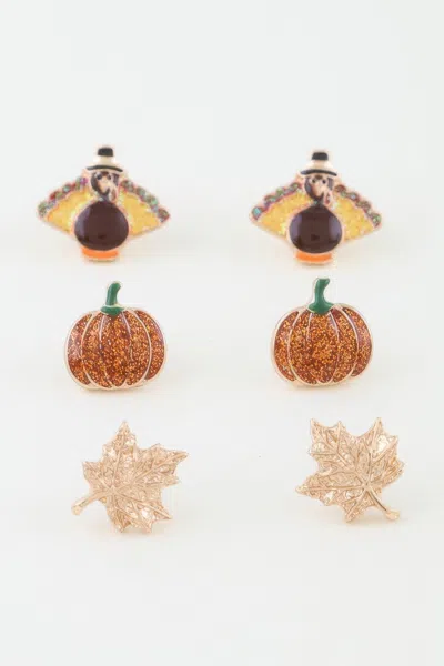 Truedames Multi Fall Season Stud Earrings Set