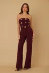 Truedames Multi Flat Mirror Stone Jumpsuit In Pink