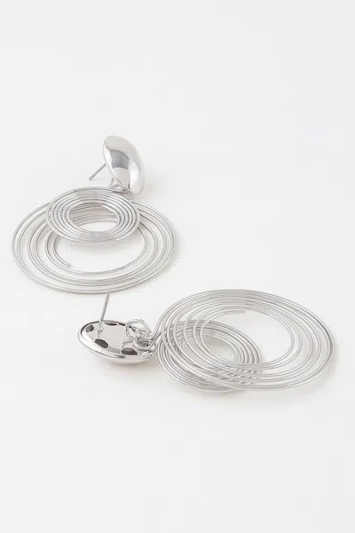 Truedames Multi Modern Delicate Spiral Drop Earrings In Silver