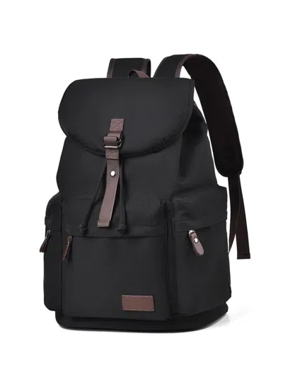 Truedames Multi Pockets Adjustable Strap Canvas Backpack Bag In Black