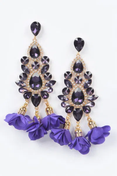 Truedames Multi Rhinestone Flower Party Earring