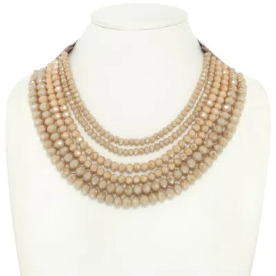 Truedames Multi-strand Faceted Bead Necklace In Gold
