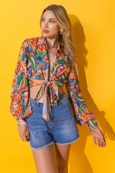 Truedames My Happy Place Woven Top In Multi