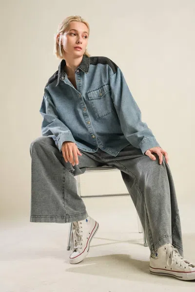 Truedames My Love For You Denim Shirt In Blue