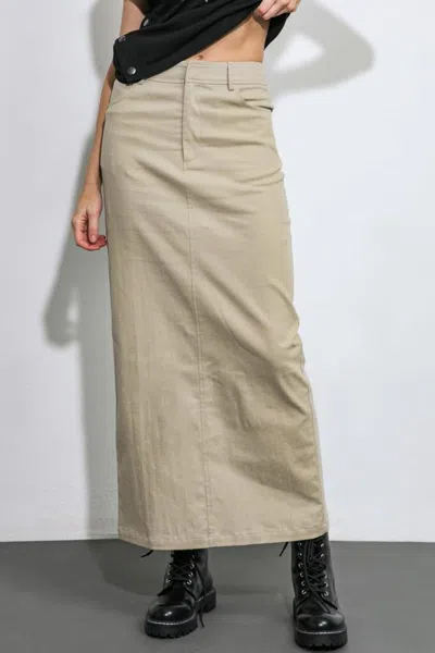 Truedames My Love Mine All Mine Woven Midi Skirt In Green