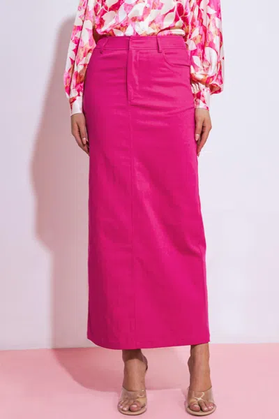Truedames My Love Mine All Mine Woven Midi Skirt In Pink