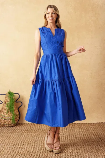 Truedames Mystic Mirage Woven Midi Dress In Blue
