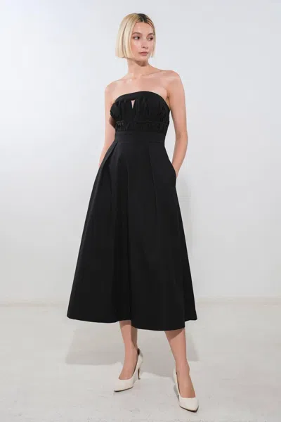Truedames Mystic Muse Woven Midi Dress In Black