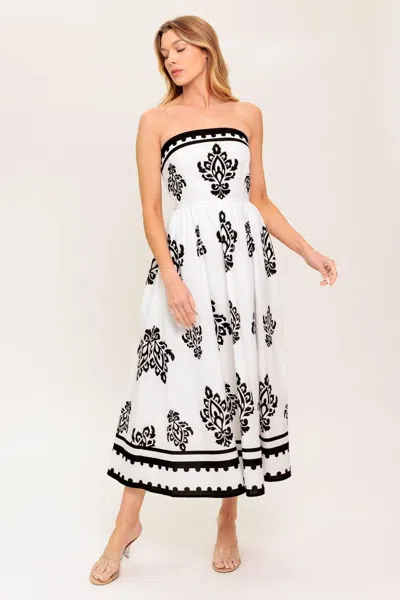 Truedames Mystic Twilight Woven Mdi Dress In White