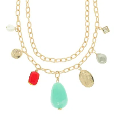 Truedames Myth & Element Theme Multi-strand Necklace In Green