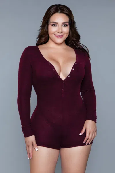 Truedames Nala Romper Burgundy In Red
