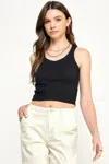 Truedames Narrow Strap Tank In Black