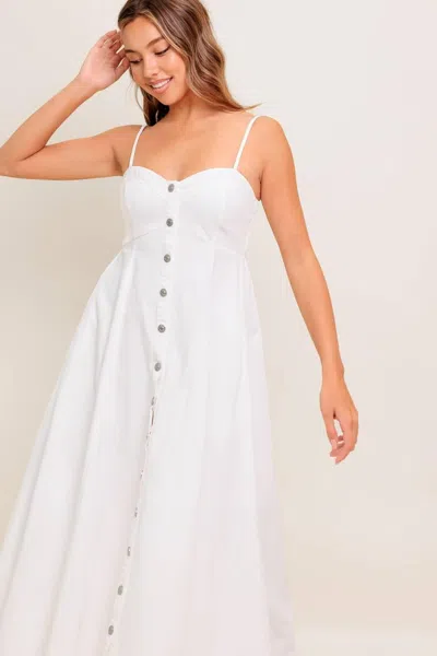 Truedames Nature's Touch White Woven Midi Dress