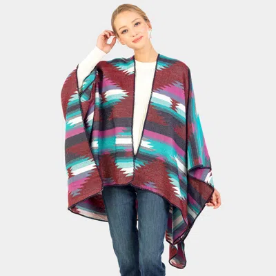 Truedames Navajo Pattern Winter Cape In Multi