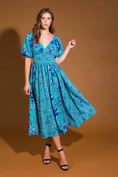 Truedames New Castle Woven Midi Dress In Multi