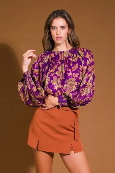 Truedames New River Woven Top In Purple