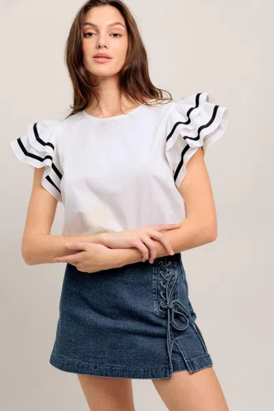 Truedames Nice As Can Be Woven Top In White