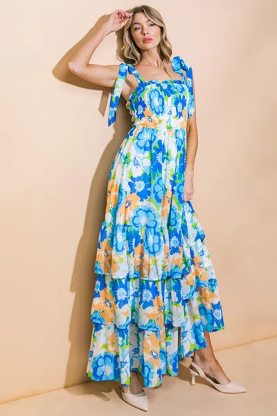 Truedames No Matter Where Woven Maxi Dress In Blue