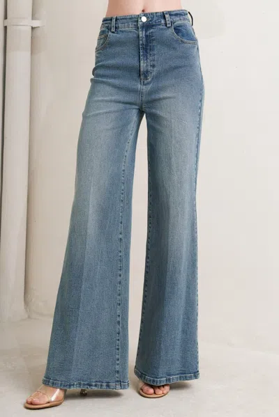 Truedames No Second Thought Washed Denim Pants In Blue