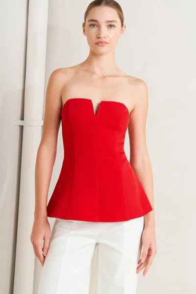 Truedames Noir Contour Woven Top In Red