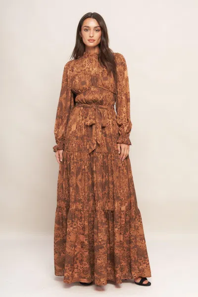Truedames Nomad's Whisper Woven Maxi Dress In Brown