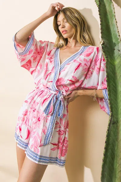Truedames Normandy Shores Woven Romper In Multi