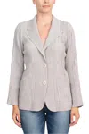 Truedames Notched Collar Long Sleeve 2 Button Closure Solid Textured Jacket In Gray