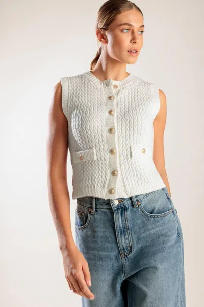 Truedames Nothing Like It White Knit Vest