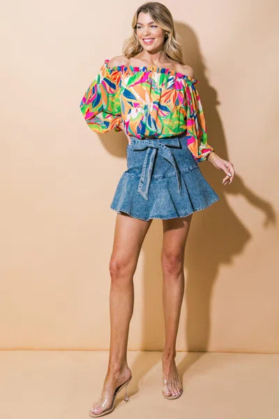 Truedames Nothing To Fear Denim Skort In Blue