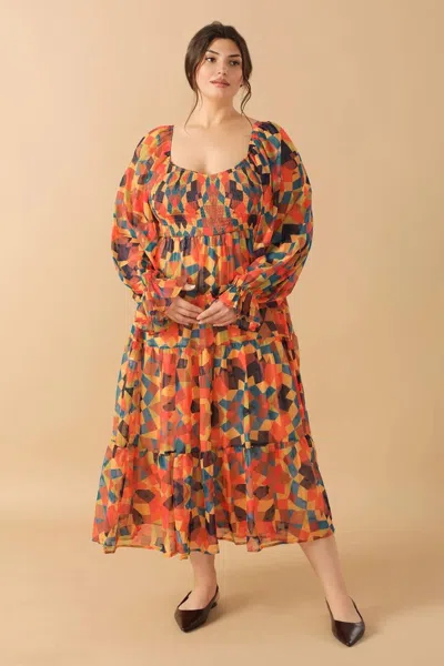 Truedames Nothing Was The Same Woven Midi Dress In Multi