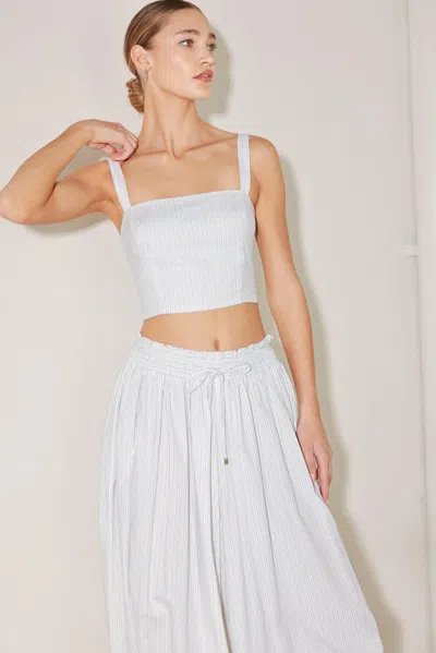 Truedames Ocean Breeze Woven Crop Top In White